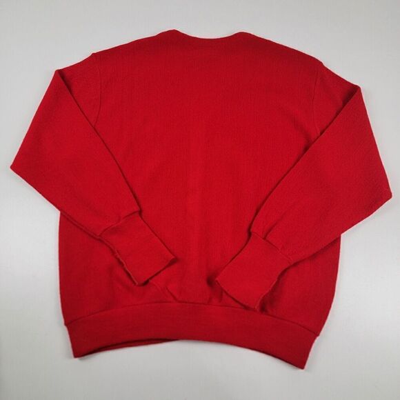 Izod Sweater Mens XL Red Cardigan Button Up Embroidered Preppy Dress Vintage 90s - Picture 9 of 10